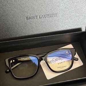 Saint Laurent Black Designer Eyeglasses Classic Square Frame Luxury Look